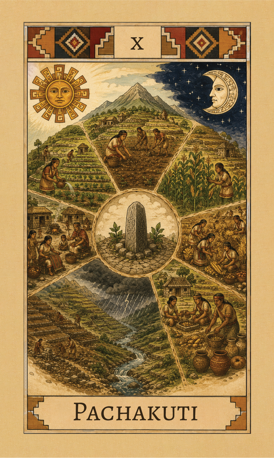 Pachakuti — Wheel of Fortune — Quni Samiyuq Tarot card