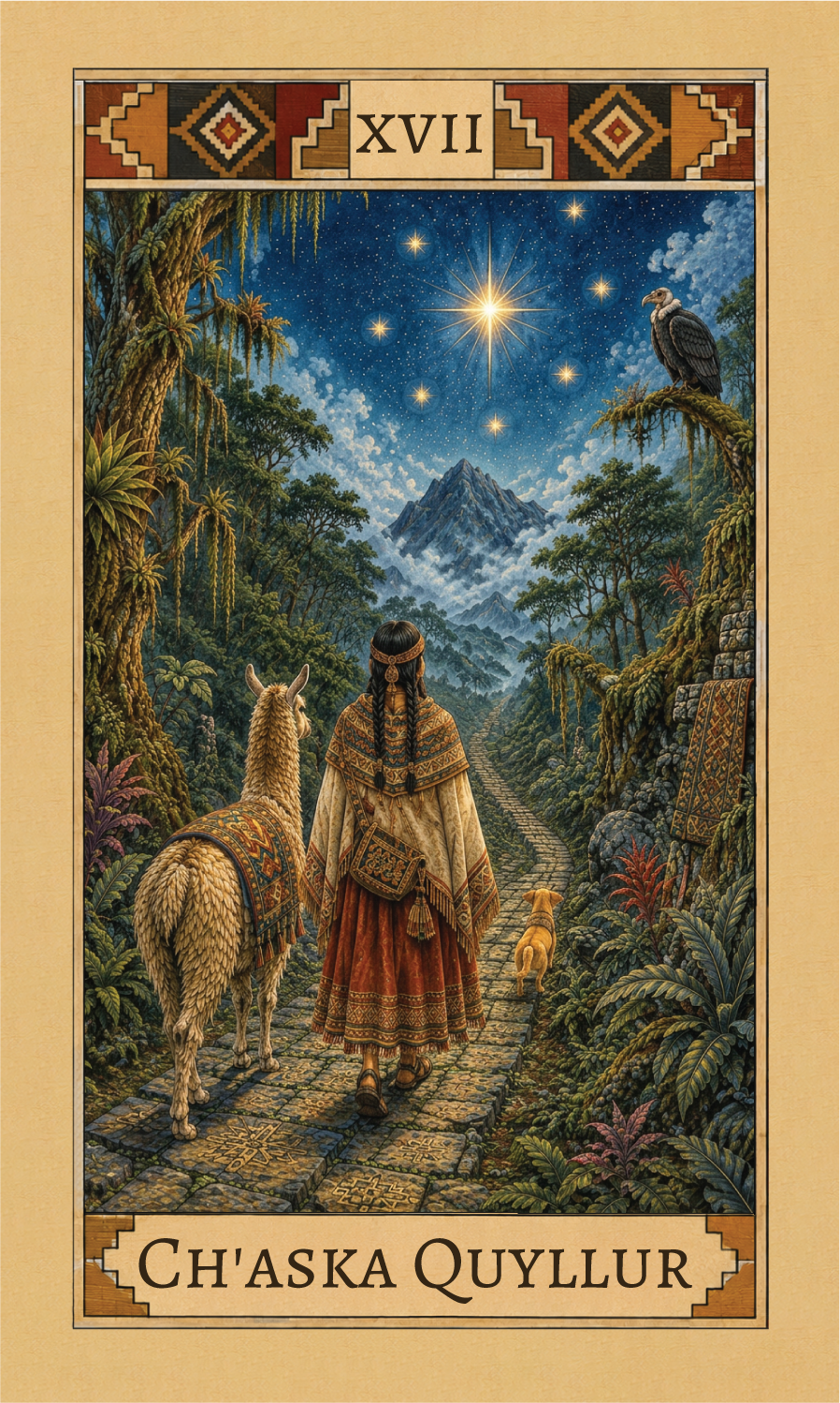 Ch'aska Qoyllur — The Star — Quni Samiyuq Tarot card