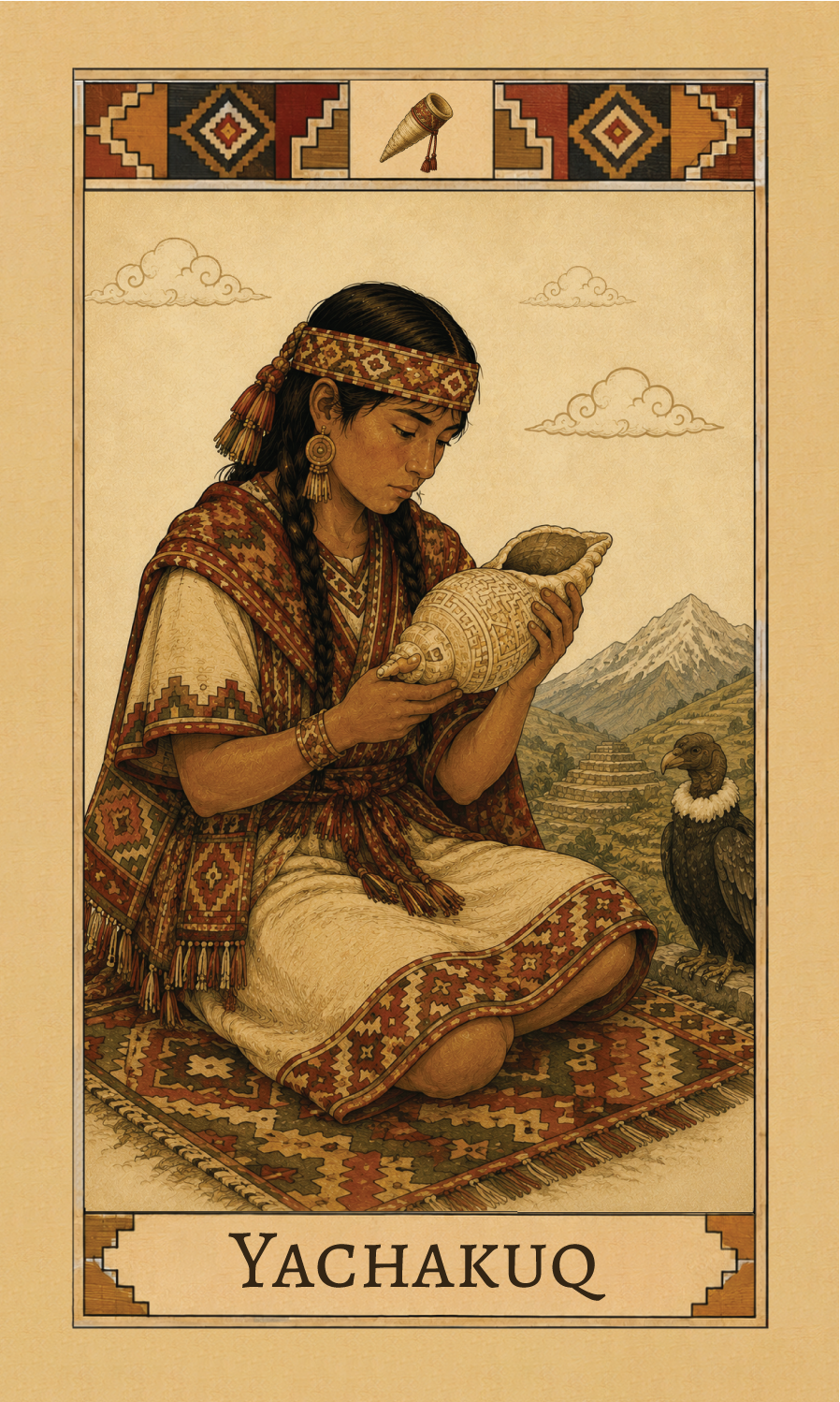 Yachakuq — Page of Swords — Quni Samiyuq Tarot card